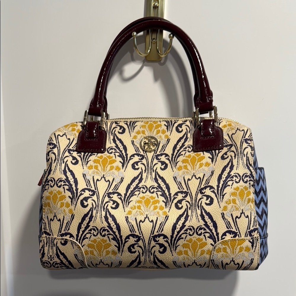 Tory Burch Bowling Bag Floral Contrast Print